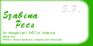 szabina pecs business card